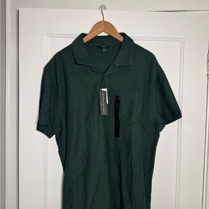 Banana Republic Dark Green Polo Shirt - textured NEW